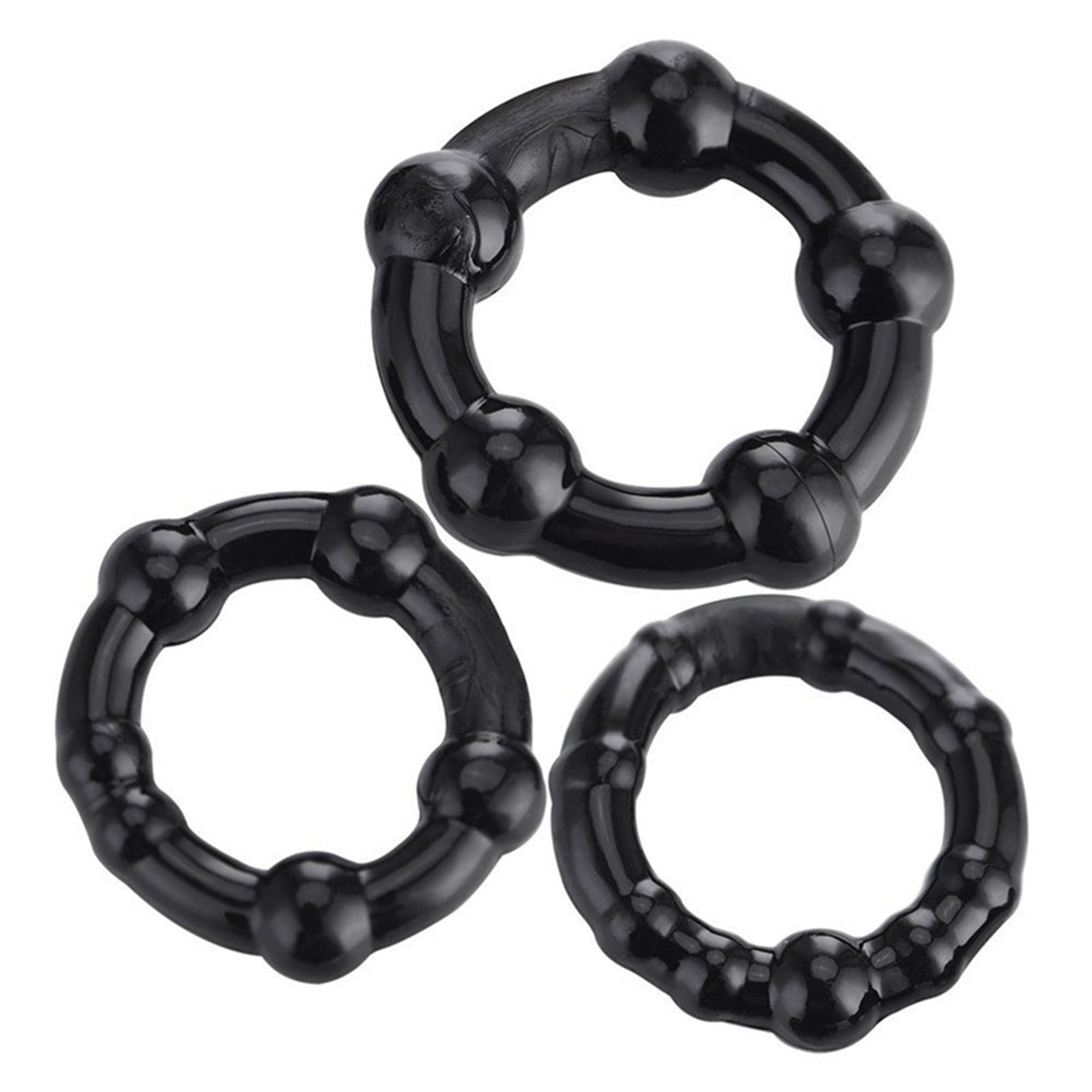 Black 3 Pcs/set Silicone Small Penis Ring - Best Online Sex Toy Sites for  Couples