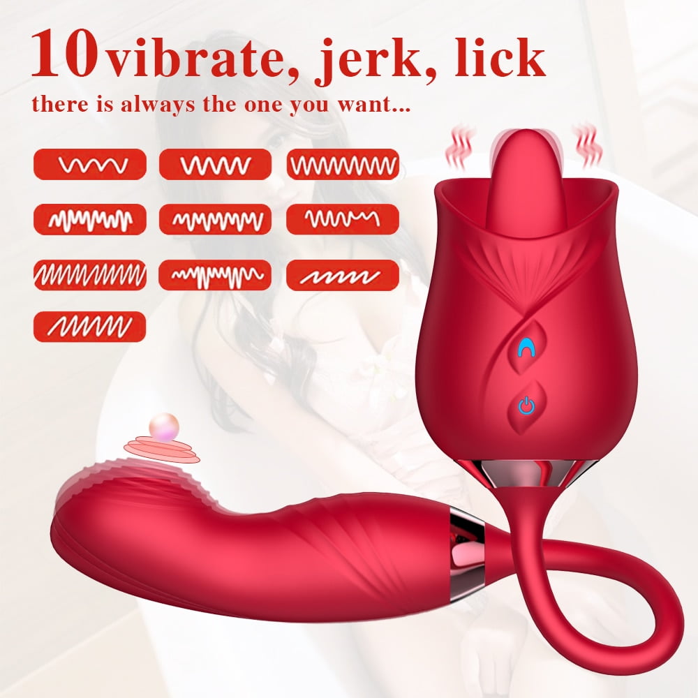 Red Powerful Rose Sucking Vibrator picture pic
