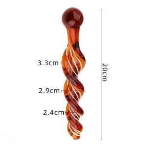 7 inch spiral glass dildo