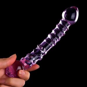 7 Inches Purple Double Sided Glass Dildo