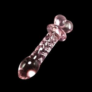 Pink Glass Dildo With Heart For Women - Best Online Sex Toy Sites for  Couples