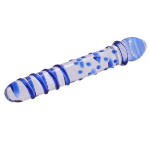 10 Inches Blue Realistic Glass Dildo