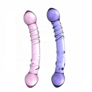 High Quality Textured Glass Dildo