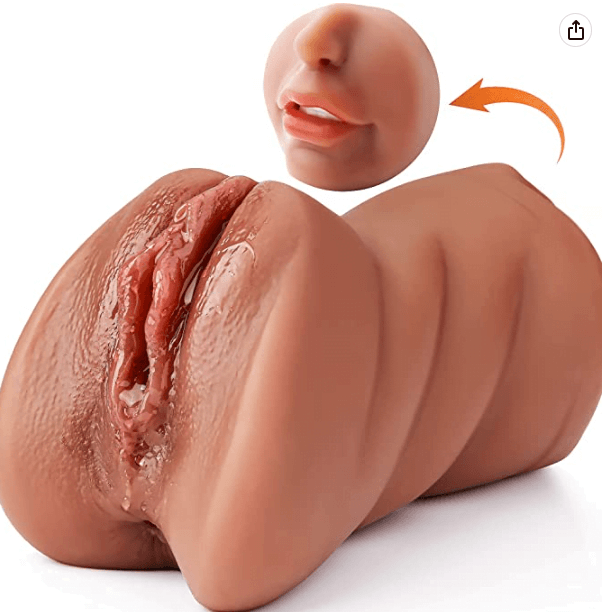 3 in 1 Pocket Pussy Male Masturbators with Lifelike Face