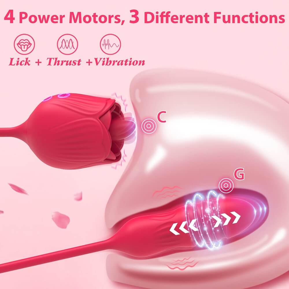 Rose Sucking Vibrator For Women Tongue Licking Pussy Toy Clitoris