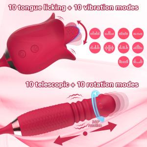 Red Rose Sex Toy With Dildo