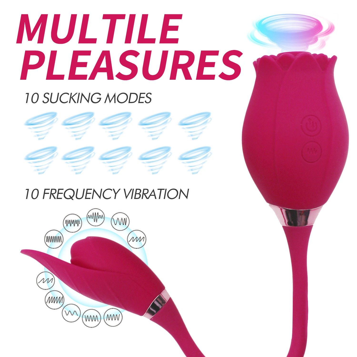 Purple Sucking Petals Replica Erotic Stimulating Massager