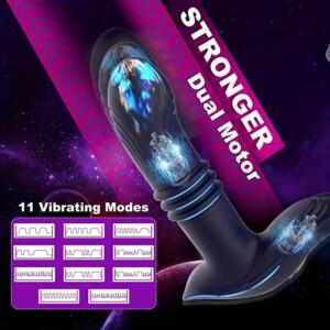 thrusting prostate massager anal vibrator with penis ring - feature closeup