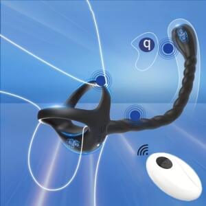 1pc vibrating cock ring prostate stimulator with double - product photo