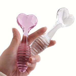 Glass Cute Dildo Butt Anal Plug Trainer - Adult Sex Toy for Men, Women, and Couples - No Battery Required
