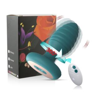 Blue Butt Plug With 360 Degree Rotation Function