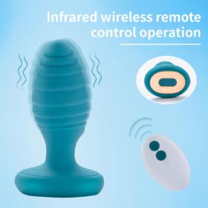 Blue Butt Plug With 360 Degree Rotation Function