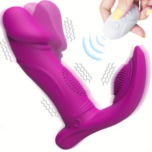 Vibrator Dildo & Clitoral Stimulator Strong For Women Silent Powerful Waterproof Clitoris Sex Toys, 10 Vibration Modes, Clit, G-Spot & Anal Stimulation, Good For Solo And Couple Play With Wireless Remote Control