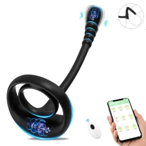 Vibrating Anal Beads with Stretchy Penis Ring