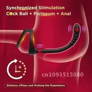 Vibrating Anal Beads with Stretchy Penis Ring
