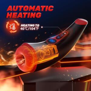 Automatic heating male masturbator warming to 40C 104F body temperature