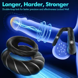 10-Speed Vibrating Double Cock Ring
