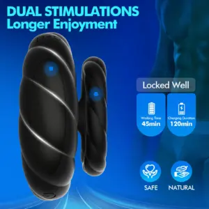 10-Speed Vibrating Double Cock Ring