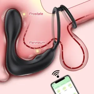 wireless remote anal plug cock ring for men
